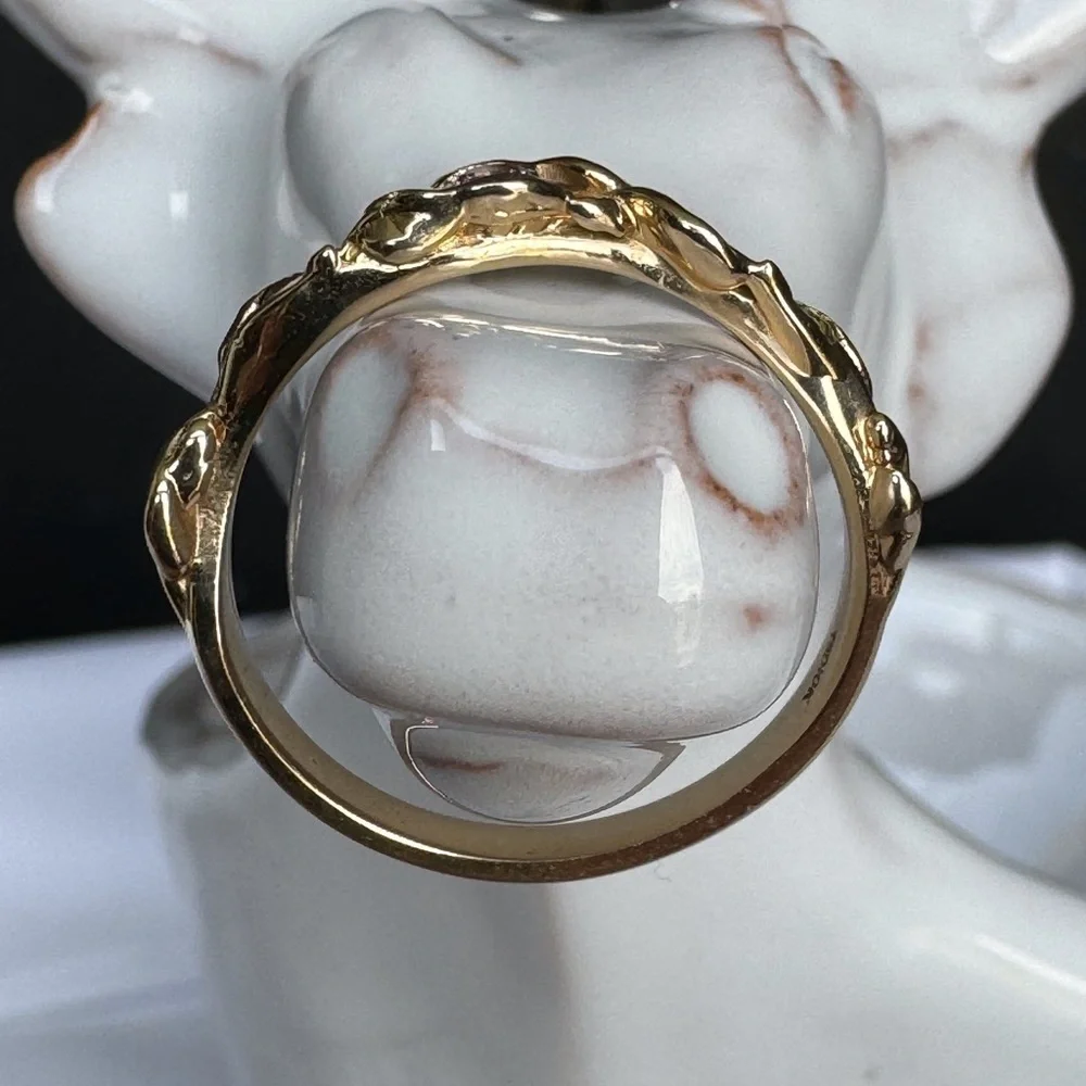 10KYG Tourmaline-Peridot-Citrine Contour Ring NWOT